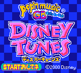 Pop'N Music GB Disney Tunes title screen for GameBoy Color